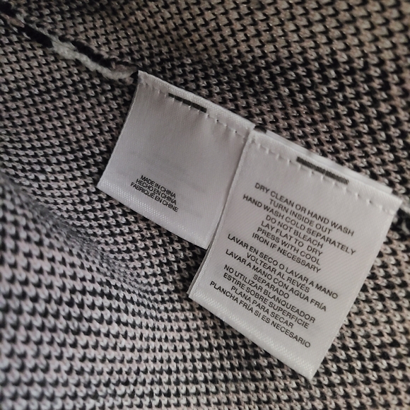 Anne Klein Sweater Womens Large mock neck Pullover pink black white Geometric L‎ - Picture 4 of 7